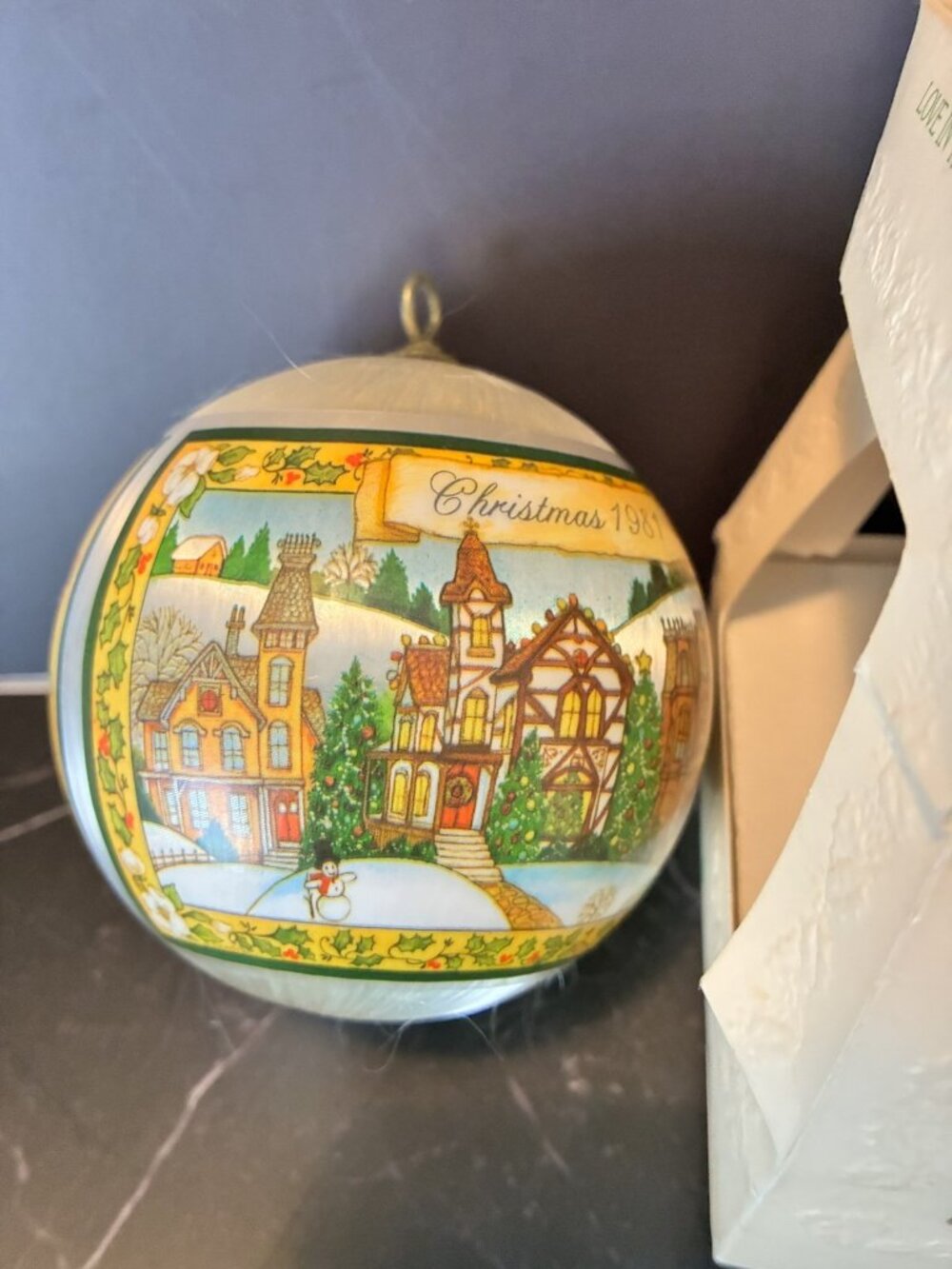 Vintage 1981 Hallmark Keepsake Love in the Home Satin Christmas Ornament